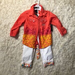 Enyce Colorful Floral Shirt and Pants Set Size 6X